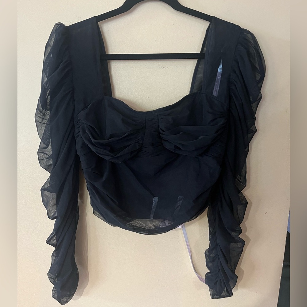 Missguided Cropped shirred top